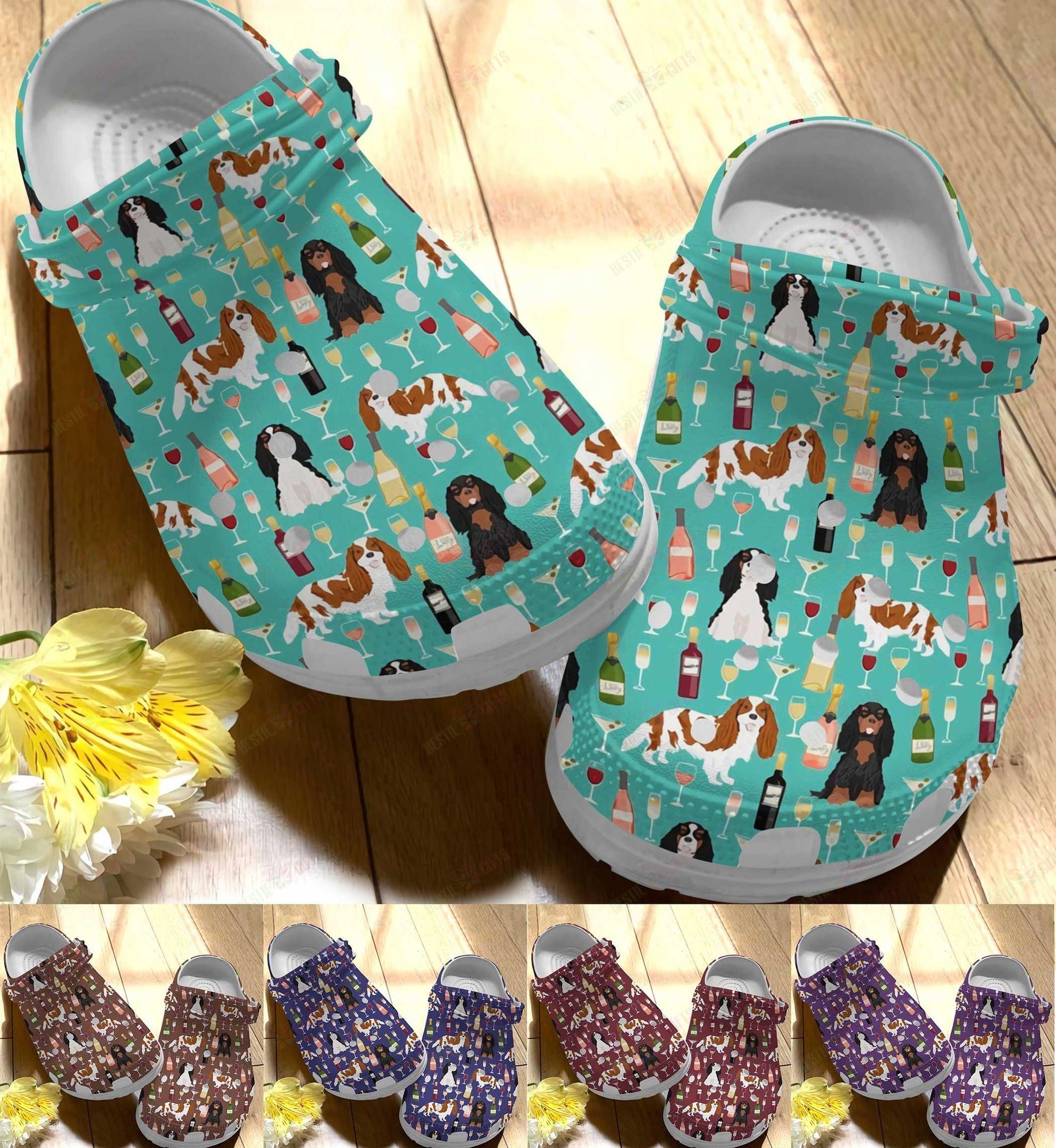 Cavalier Spaniel Crocs Clog Classic Clog Whitesole Cavalier And Wine Shoes Cavalier Spaniel Crocs Clog Classic Clog Whitesole Cavalier And Wine Shoes