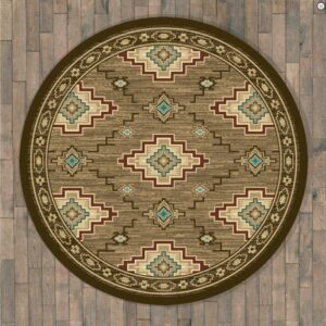 Cedar Creek Lodge Round Carpet Floor Rug Living Room Bedroom Decor Round Area Rug Carpet
