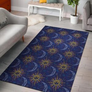 Celestial Moon Sun Pattern 1 Rug Sport Decor Gift Floor Decor Living Room Carpet Rug Area Rug - 6b92976344df