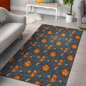 Celestial Moon Sun Pattern 2 Rug Sport Decor Gift Floor Decor Living Room Carpet Rug Area Rug - 500d81960771