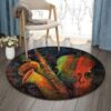 Cello And Saxophone Round Carpet Floor Rug Living Room Bedroom Decor Round Area Rug Carpet