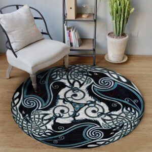 Celtic Animal Round Carpet Floor Rug Living Room Bedroom Decor Round Area Rug Carpet