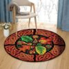 Celtic Autumn Leaves Round Carpet Floor Rug Living Room Bedroom Decor Round Area Rug Carpet