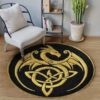 Celtic Bird Round Carpet Floor Rug Living Room Bedroom Decor Round Area Rug Carpet