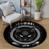Celtic Black Cat Round Carpet Floor Rug Living Room Bedroom Decor Round Area Rug Carpet