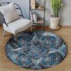 Celtic Blue Pattern Round Carpet Floor Rug Living Room Bedroom Decor Round Area Rug Carpet