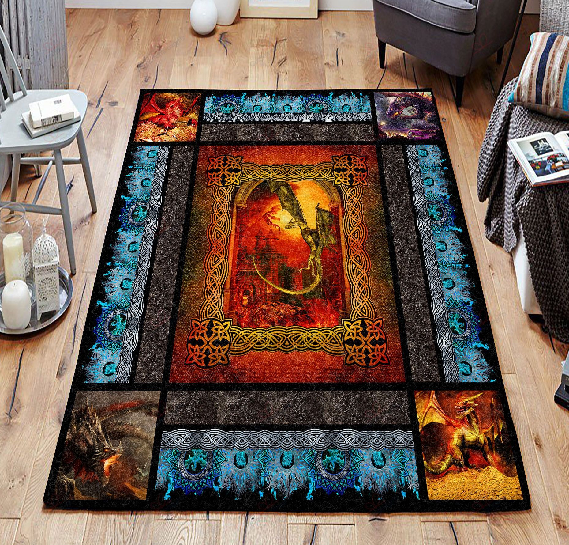 Celtic Dragon Rug Sport Decor Gift Floor Decor Living Room Carpet Rug Area Rug - 733b2b2ace0d Celtic Dragon Rug Sport Decor Gift Floor Decor Living Room Carpet Rug Area Rug - 733b2b2ace0d
