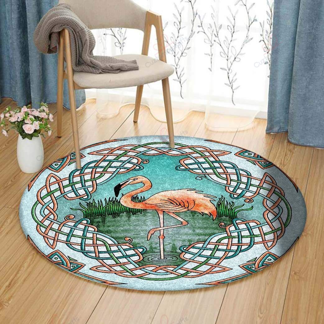 Celtic Flamingo Round Carpet Floor Rug Living Room Bedroom Decor Round Area Rug Carpet Celtic Flamingo Round Carpet Floor Rug Living Room Bedroom Decor Round Area Rug Carpet
