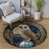 Celtic Owl Round Carpet Floor Rug Living Room Bedroom Decor Round Area Rug Carpet