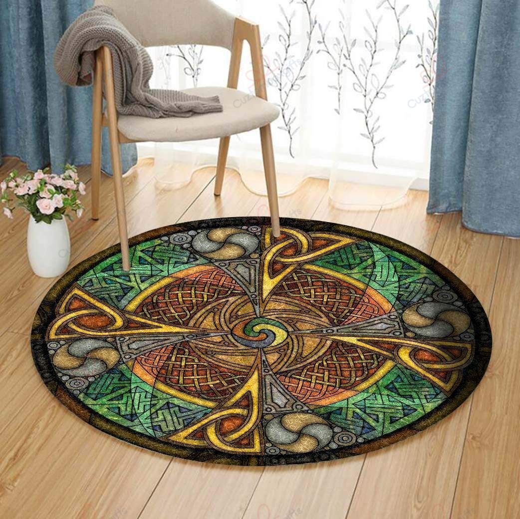 Celtic Pattern 3 Round Carpet Floor Rug Living Room Bedroom Decor Round Area Rug Carpet Celtic Pattern 3 Round Carpet Floor Rug Living Room Bedroom Decor Round Area Rug Carpet