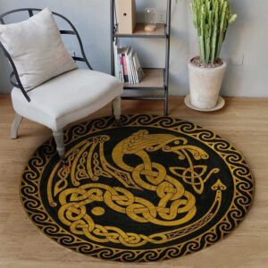 Celtic Pattern Round Carpet Floor Rug Living Room Bedroom Decor Round Area Rug Carpet