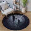 Celtic Raven Couple Round Carpet Floor Rug Living Room Bedroom Decor Round Area Rug Carpet