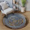 Celtic Spiral Pattern Round Carpet Floor Rug Living Room Bedroom Decor Round Area Rug Carpet