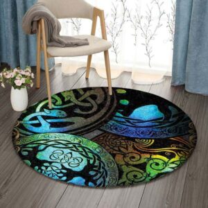 Celtic Tree Round Carpet Floor Rug Living Room Bedroom Decor Round Area Rug Carpet