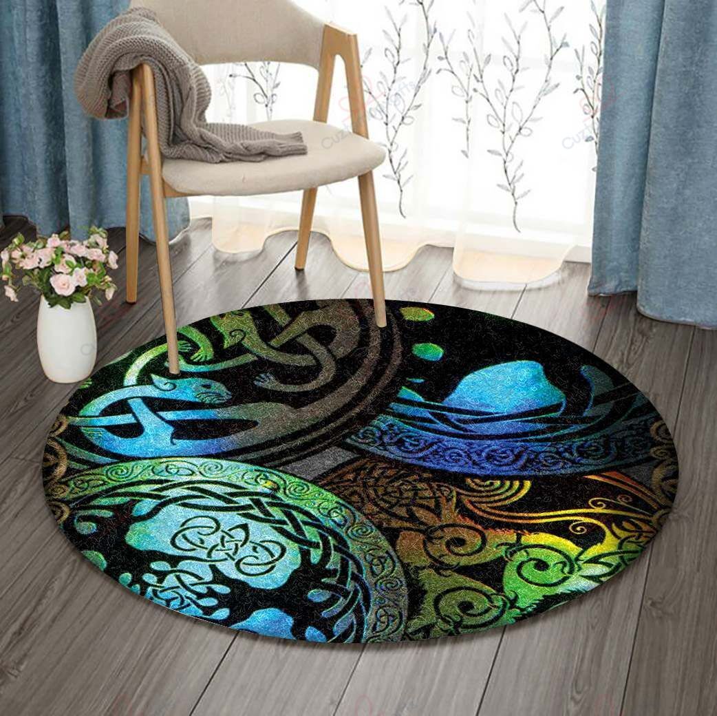 Celtic Tree Round Carpet Floor Rug Living Room Bedroom Decor Round Area Rug Carpet Celtic Tree Round Carpet Floor Rug Living Room Bedroom Decor Round Area Rug Carpet