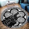 Celtic Wolf Round Carpet Floor Rug Living Room Bedroom Decor Round Area Rug Carpet