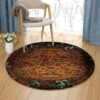 Celtic Yule Round Carpet Floor Rug Living Room Bedroom Decor Round Area Rug Carpet