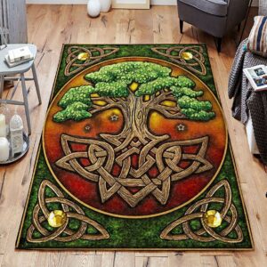 Celtics Viking Tree Of Life Rug Sport Decor Gift Floor Decor Living Room Carpet Rug Area Rug - 5354e24e10fa