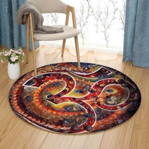 Chakra Contemporary Round Carpet Floor Rug Living Room Bedroom Decor Round Area Rug Carpet