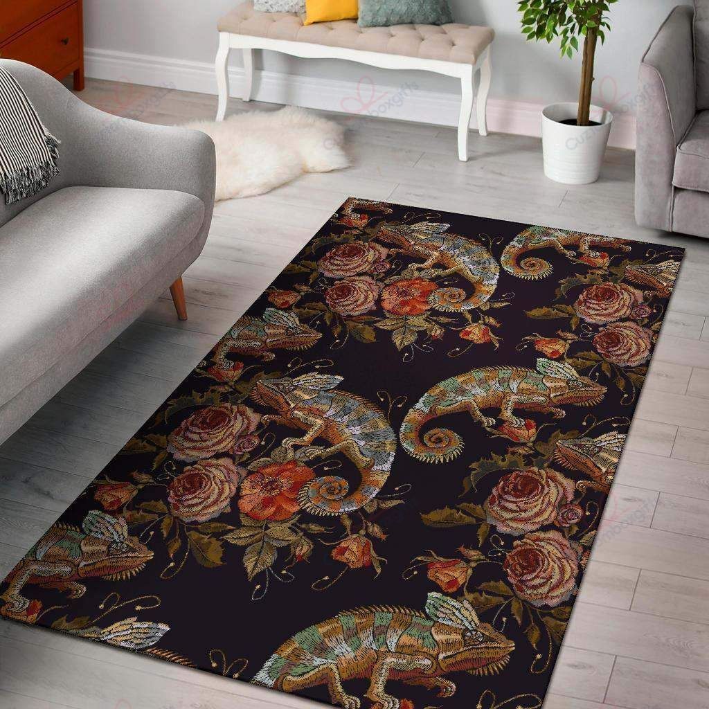Chameleon And Flowers Rug Sport Decor Gift Floor Decor Living Room Carpet Rug Area Rug - a389580b9fc5 Chameleon And Flowers Rug Sport Decor Gift Floor Decor Living Room Carpet Rug Area Rug - a389580b9fc5