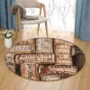 Champagne Cork Round Carpet Floor Rug Living Room Bedroom Decor Round Area Rug Carpet