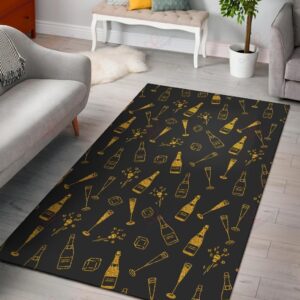 Champagne Gold Glitter Pattern Rug Sport Decor Gift Floor Decor Living Room Carpet Rug Area Rug - c1fb00ee4d7e