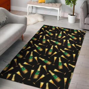 Champagne Pattern 2 Rug Sport Decor Gift Floor Decor Living Room Carpet Rug Area Rug - e29e537f2b93