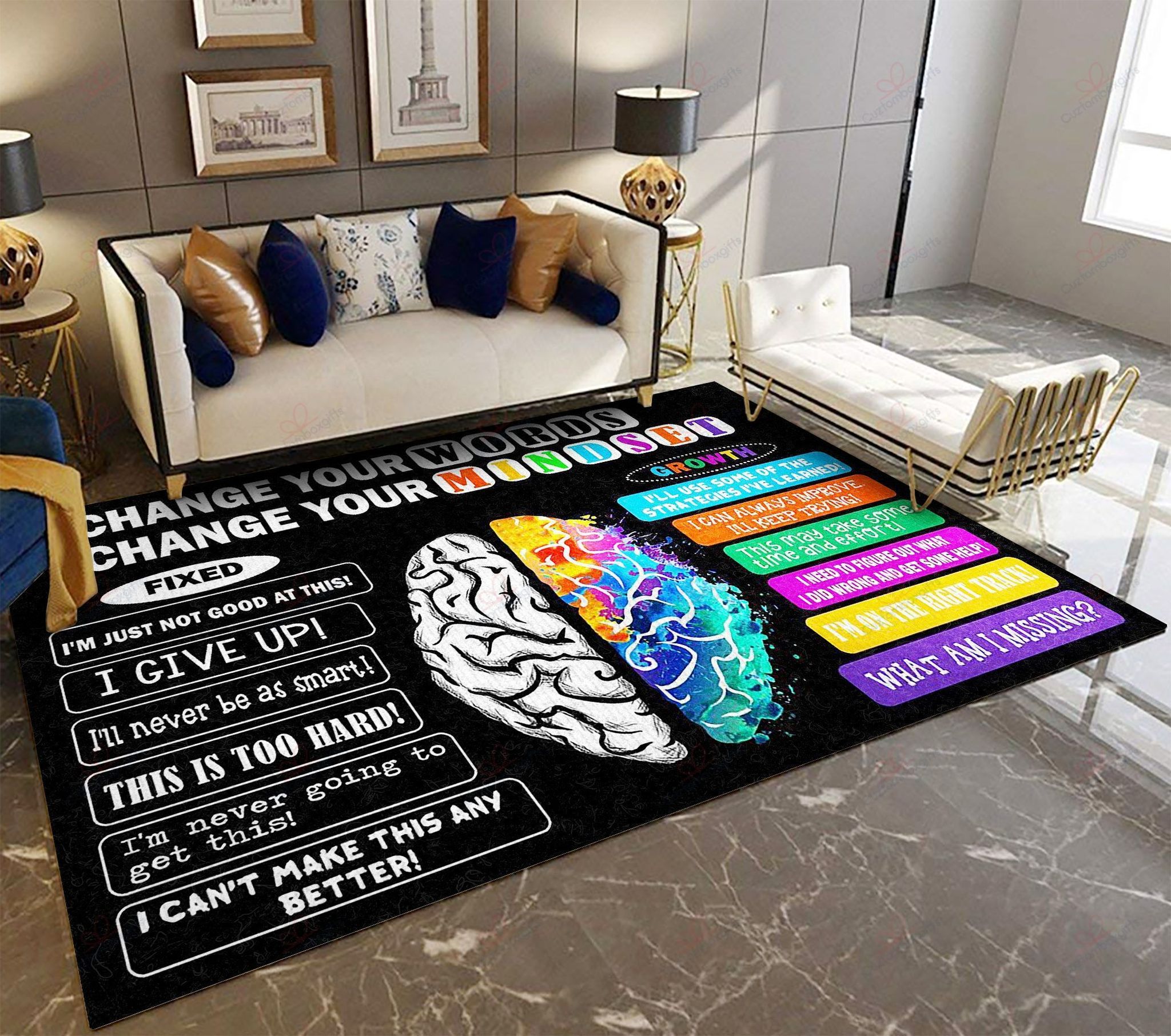 Change Your Word Change Your Mindset Brain Rug Sport Decor Gift Floor Decor Living Room Carpet Rug Area Rug - f01595609665 Change Your Word Change Your Mindset Brain Rug Sport Decor Gift Floor Decor Living Room Carpet Rug Area Rug - f01595609665