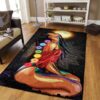 Charka Black Woman Yoga Rug Sport Decor Gift Floor Decor Living Room Carpet Rug Area Rug - 9dd957e181d1