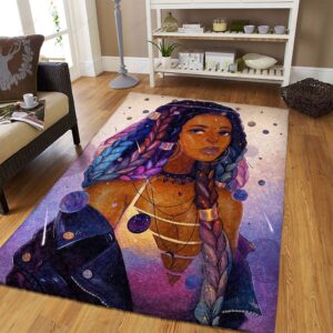 Charming Black Girl Galaxy Rug Sport Decor Gift Floor Decor Living Room Carpet Rug Area Rug - 44a366b9164b