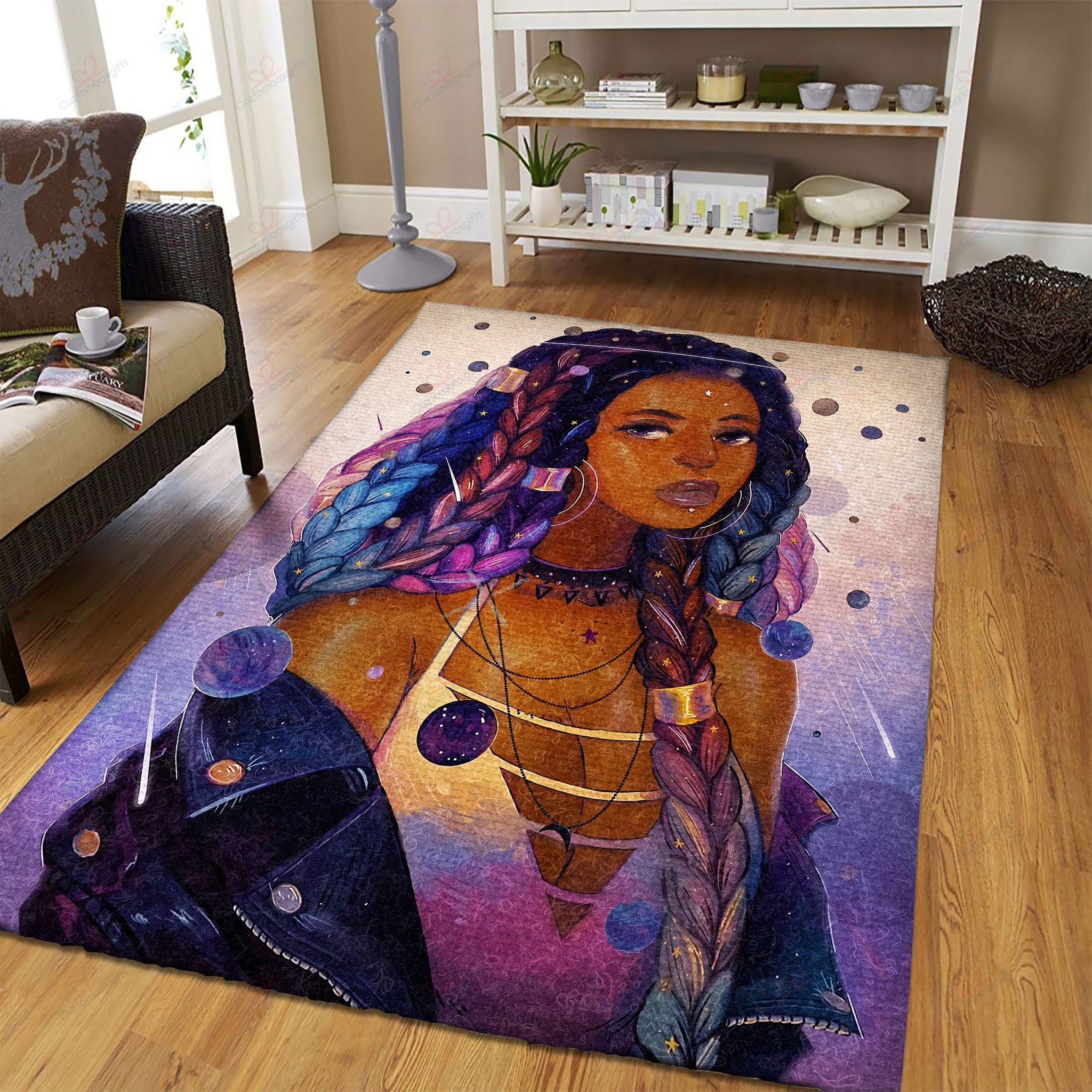 Charming Black Girl Galaxy Rug Sport Decor Gift Floor Decor Living Room Carpet Rug Area Rug - 44a366b9164b Charming Black Girl Galaxy Rug Sport Decor Gift Floor Decor Living Room Carpet Rug Area Rug - 44a366b9164b