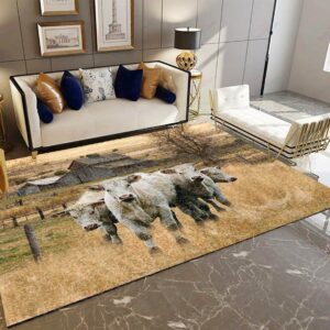 Charolais Cattles Farm Rug Sport Decor Gift Floor Decor Living Room Carpet Rug Area Rug - 9ce79483708e