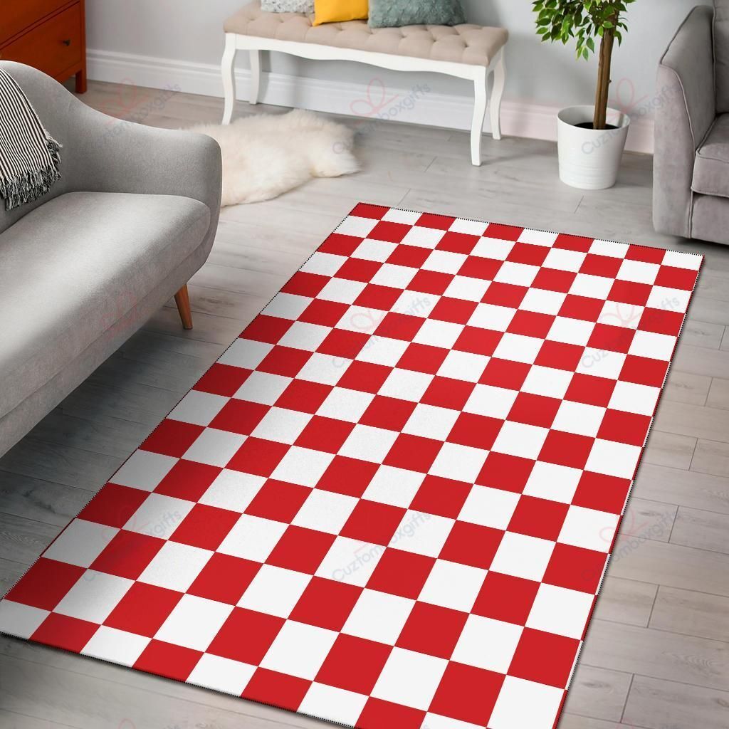 Checkered Red Pattern 4 Rug Sport Decor Gift Floor Decor Living Room Carpet Rug Area Rug - f7e1d16dc6c6 Checkered Red Pattern 4 Rug Sport Decor Gift Floor Decor Living Room Carpet Rug Area Rug - f7e1d16dc6c6