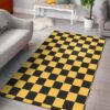 Checkered Yellow Rug Sport Decor Gift Floor Decor Living Room Carpet Rug Area Rug - 4a1f1a623991