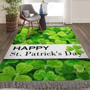 Cheerful Clovers St Patricks Day Rug Sport Decor Gift Floor Decor Living Room Carpet Rug Area Rug - 30d6ed91e3f2