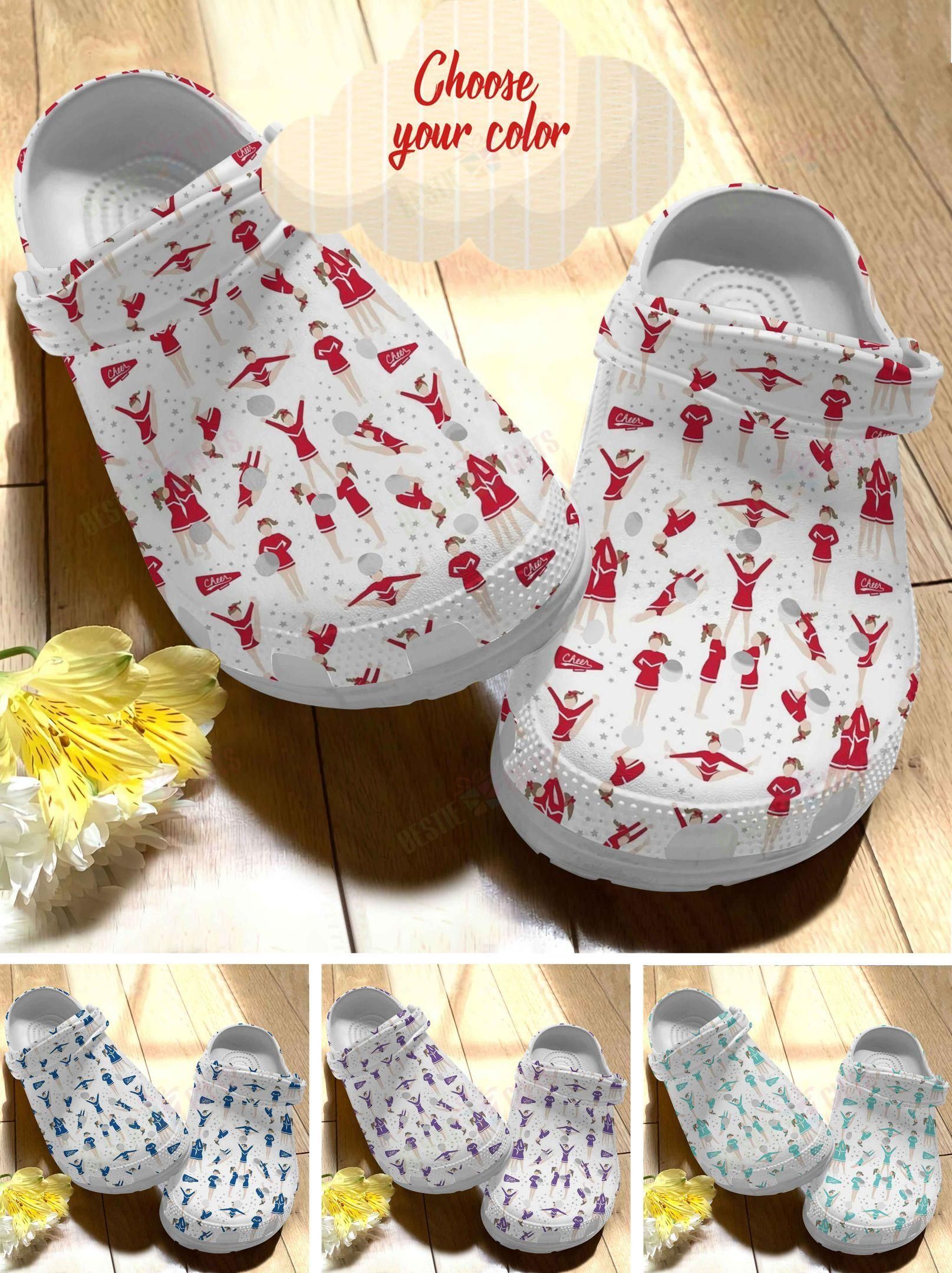 Cheerleader Crocs Clog Classic Clog Lovely Cheerleading Pattern Shoes Cheerleader Crocs Clog Classic Clog Lovely Cheerleading Pattern Shoes