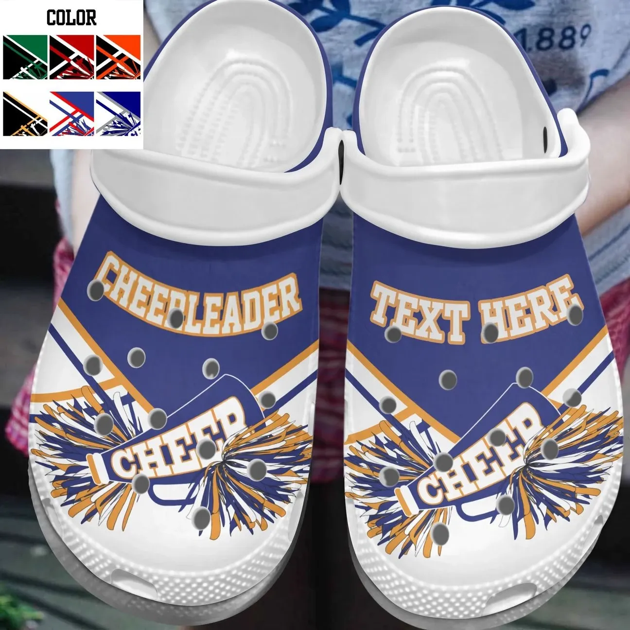 Cheerleader Personalize Clog Custom Crocs Fashionstyle Comfortable For Women Men Kid Print 3D Personalized Cheer Uniform Cheerleader Personalize Clog Custom Crocs Fashionstyle Comfortable For Women Men Kid Print 3D Personalized Cheer Uniform