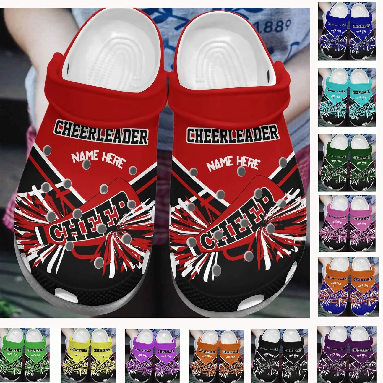 Cheerleader Personalized Clog Custom Crocs Comfortablefashion Style Comfortable For Women Men Kid Print 3D Cheerleader Personalized Clog Custom Crocs Comfortablefashion Style Comfortable For Women Men Kid Print 3D