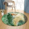 Cheetah Round Carpet Floor Rug Living Room Bedroom Decor Round Area Rug Carpet