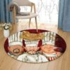 Chefs With Fresh Eggs Round Carpet Floor Rug Living Room Bedroom Decor Round Area Rug Carpet