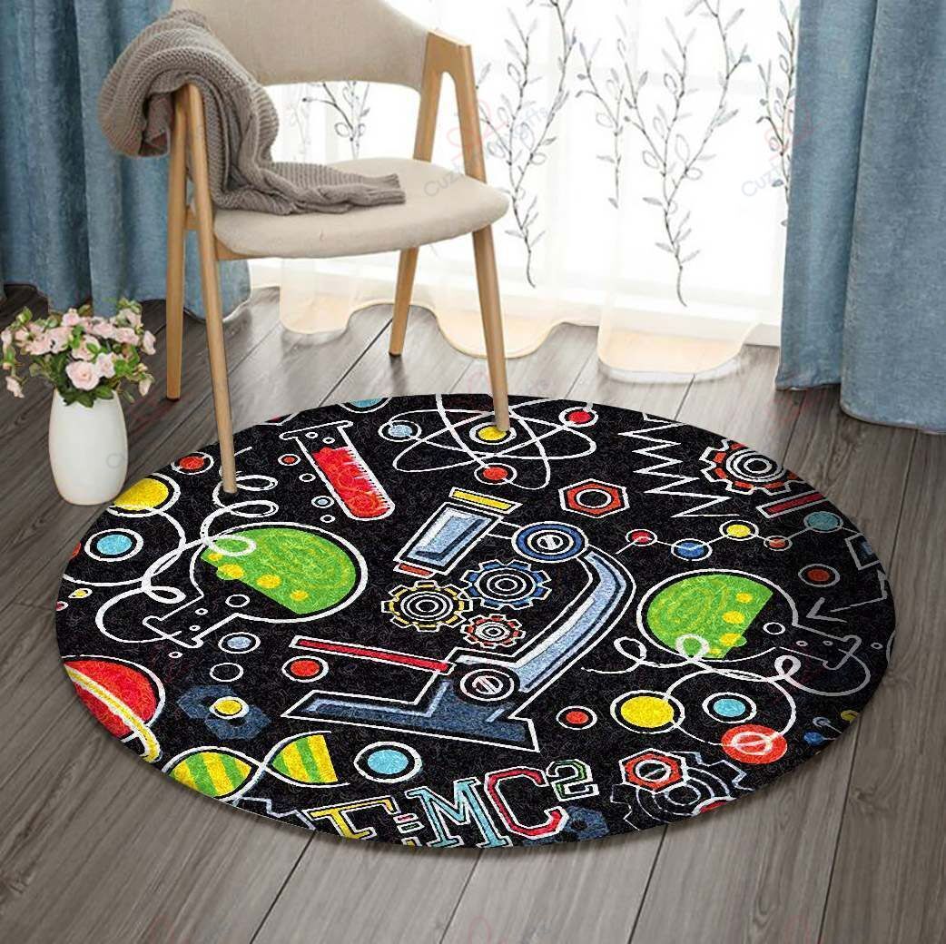 Chemistry Round Carpet Floor Rug Living Room Bedroom Decor Round Area Rug Carpet Chemistry Round Carpet Floor Rug Living Room Bedroom Decor Round Area Rug Carpet