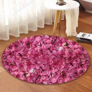Cherry Blossom Round Carpet Floor Rug Living Room Bedroom Decor Round Area Rug Carpet