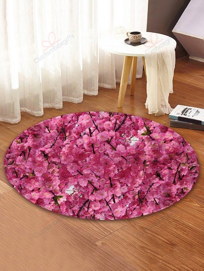 Cherry Blossom Round Carpet Floor Rug Living Room Bedroom Decor Round Area Rug Carpet Cherry Blossom Round Carpet Floor Rug Living Room Bedroom Decor Round Area Rug Carpet