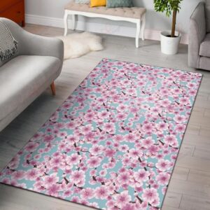 Cherry Blossom Pattern 1 Rug Sport Decor Gift Floor Decor Living Room Carpet Rug Area Rug - 9500af41bd3a