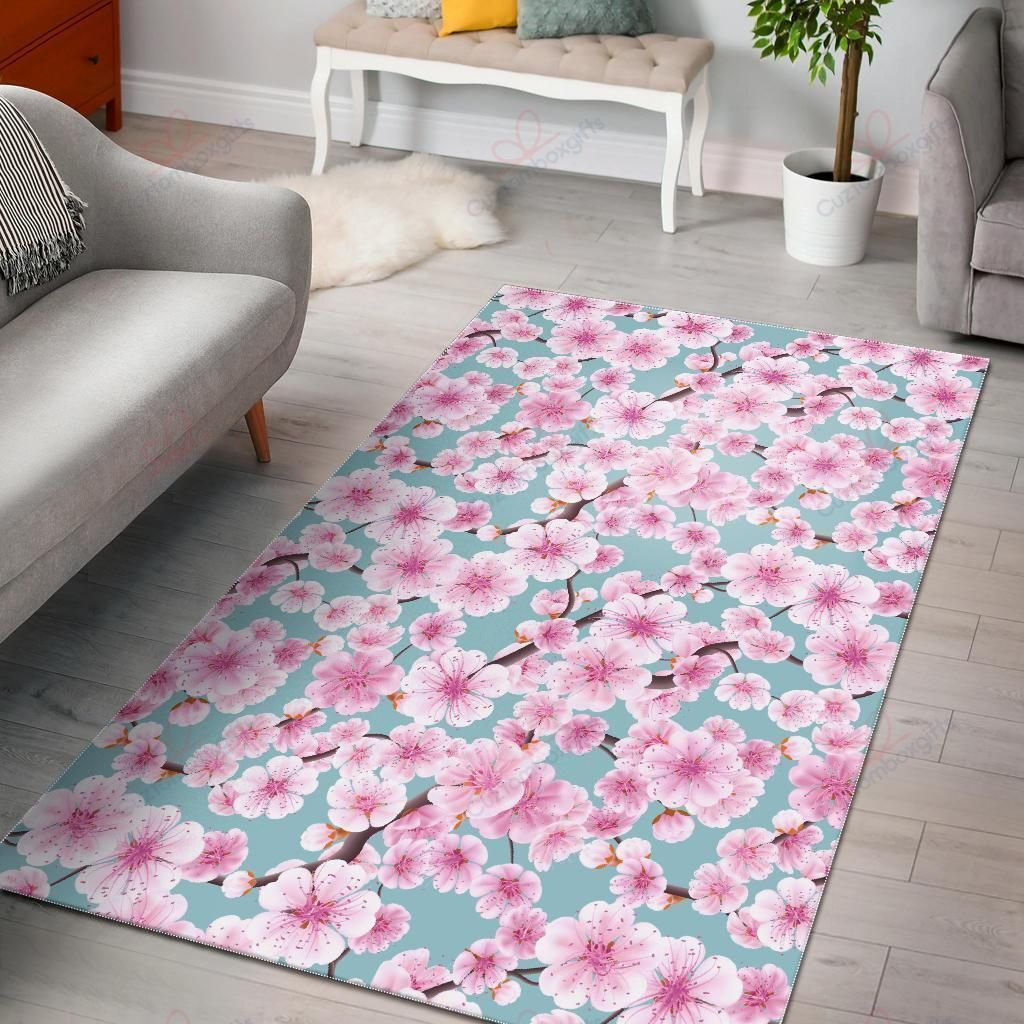 Cherry Blossom Sakura Blue Rug Sport Decor Gift Floor Decor Living Room Carpet Rug Area Rug - b70a9ed0b6e7 Cherry Blossom Sakura Blue Rug Sport Decor Gift Floor Decor Living Room Carpet Rug Area Rug - b70a9ed0b6e7
