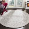 Cherry Flower Round Carpet Floor Rug Living Room Bedroom Decor Round Area Rug Carpet