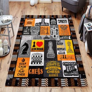 Chess Rug Sport Decor Gift Floor Decor Living Room Carpet Rug Area Rug - d06377e7c56b