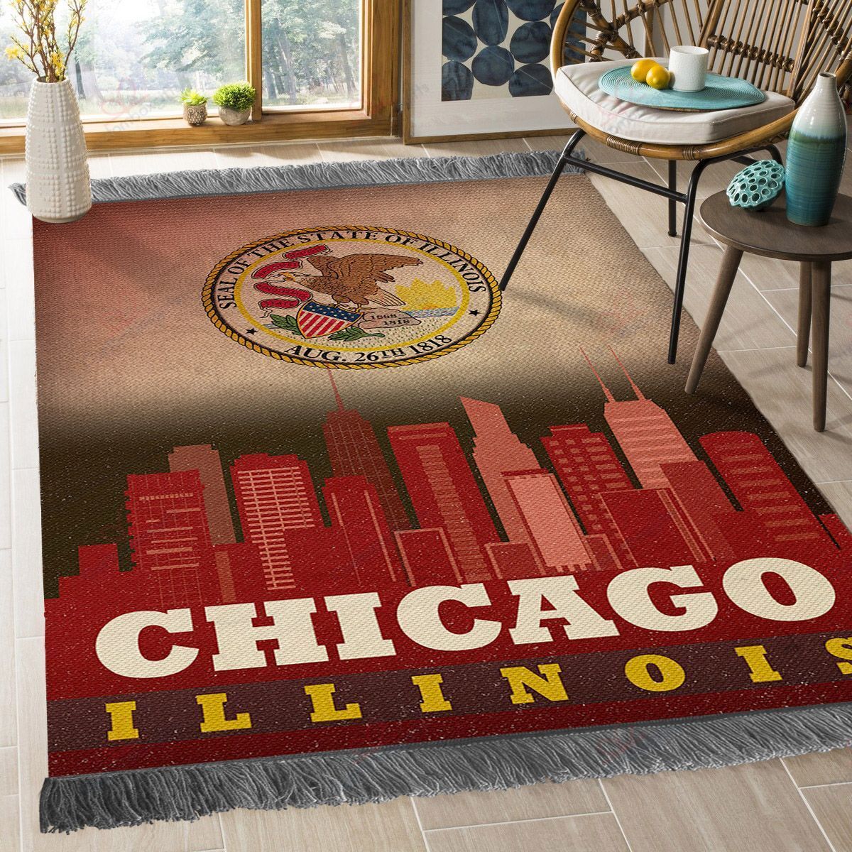 Chicago Illinois Symbol Rug Sport Decor Gift Floor Decor Living Room Carpet Rug Area Rug - ab5a13fddc8a Chicago Illinois Symbol Rug Sport Decor Gift Floor Decor Living Room Carpet Rug Area Rug - ab5a13fddc8a