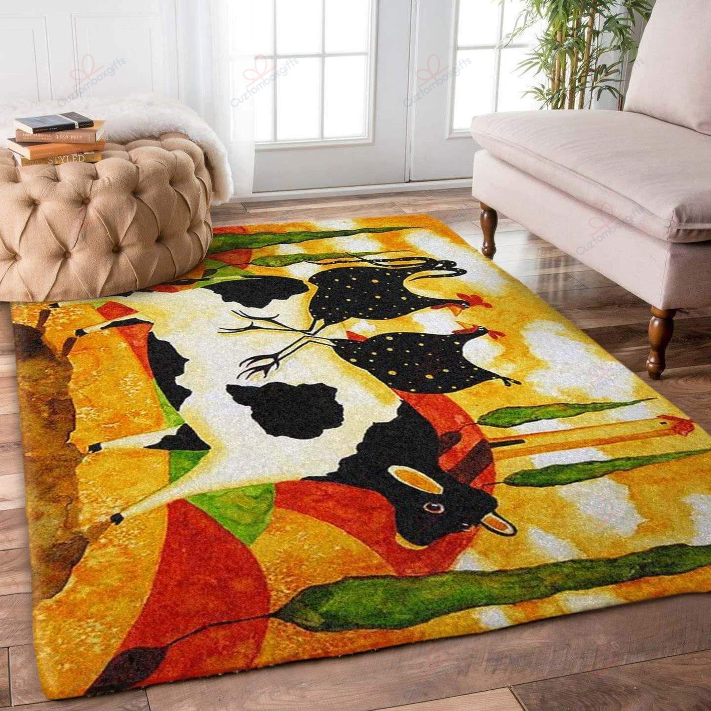 Chicken And Cow Rug Sport Decor Gift Floor Decor Living Room Carpet Rug Area Rug - 7e2aba952097 Chicken And Cow Rug Sport Decor Gift Floor Decor Living Room Carpet Rug Area Rug - 7e2aba952097