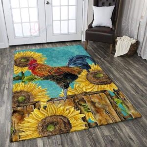 Chicken And Sunflower Rug Sport Decor Gift Floor Decor Living Room Carpet Rug Area Rug - 4ccd27a890aa